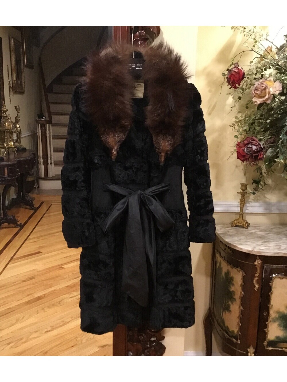 Vintage One of a kind ￼Georges Retro Time PARIS Black Coat French Lilli Ann  XS